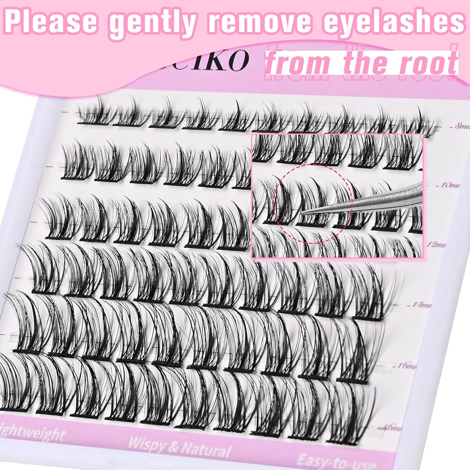 Manga Lash Clusters Eyelash Extensions Wispy Anime Eyelash Clusters Lash Extension 60pcs 8-16MM D Curl Volume Individual Lashes Clusters Natural spiky lash clusters DIY Eyelash Extension at Home-FemmiqueWomen