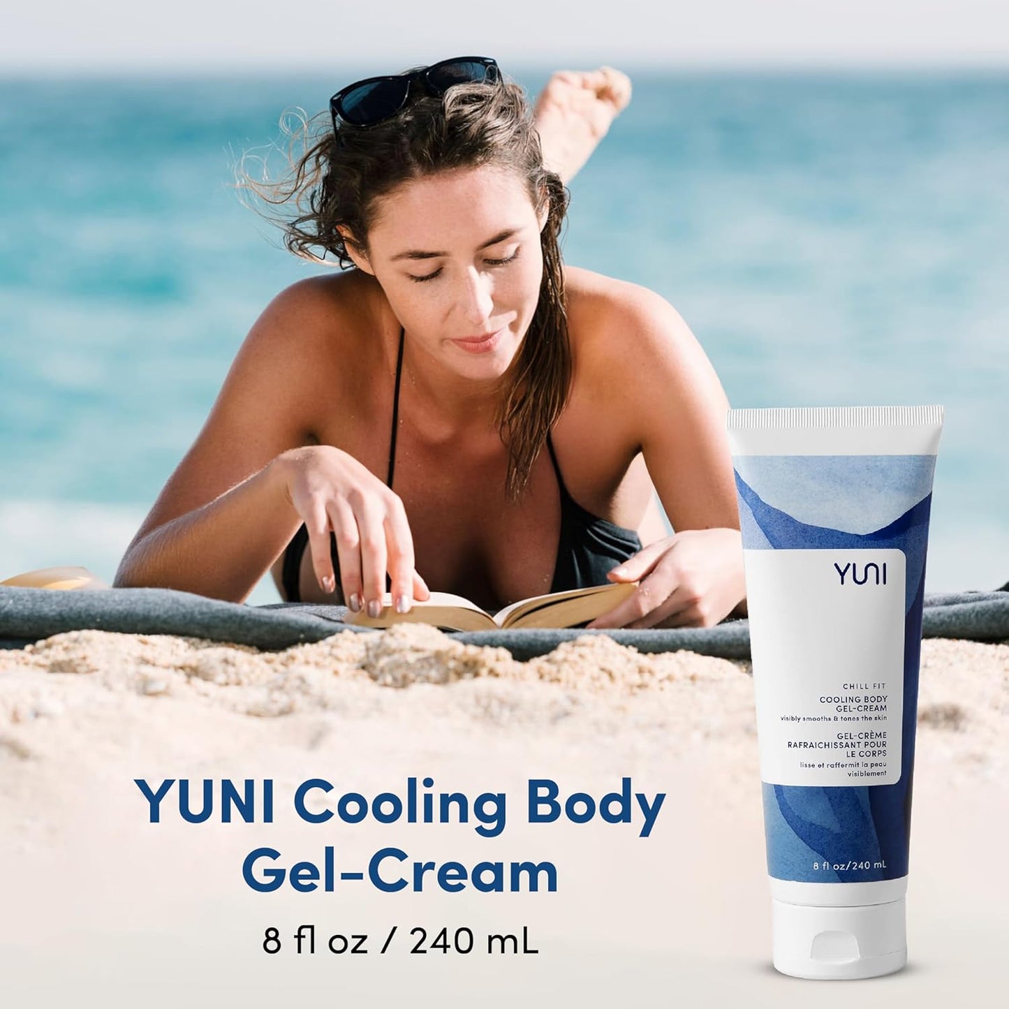 YUNI Beauty Body Gel-Cream – Hydrating Skincare – Cooling Gel – Tones & Firms – Soothing Cream – Post-Workout Body Cream & Moisturizer – Vegan – 8 fl oz-FemmiqueWomen