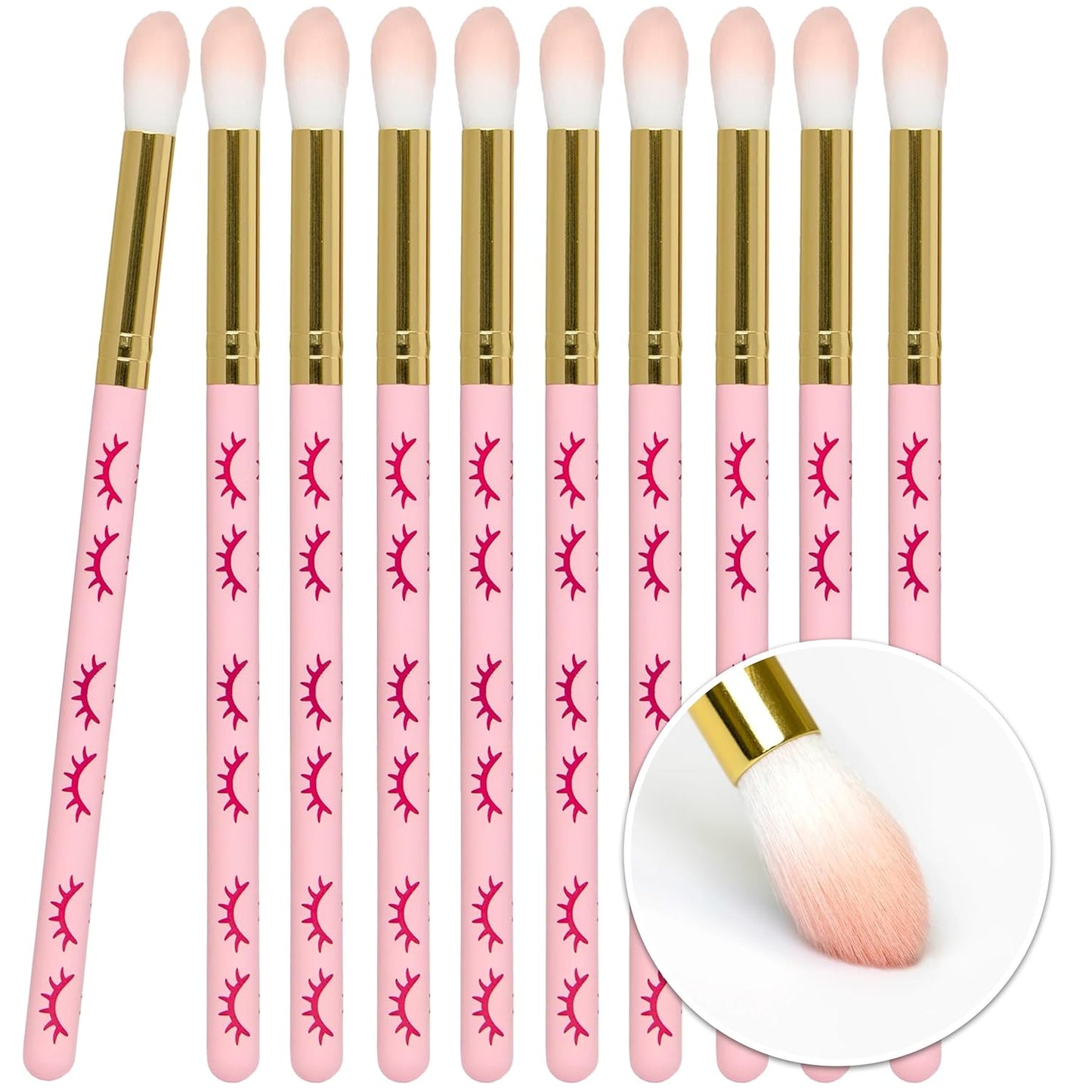 CURACORO Lash Shampoo Brushes Set, Eyelash Cleansing Brush For Cleansing Eyelash Extension, Soft and Comfortable Facial Makeup Remover Tools (Pink, Pack of 10)-FemmiqueWomen