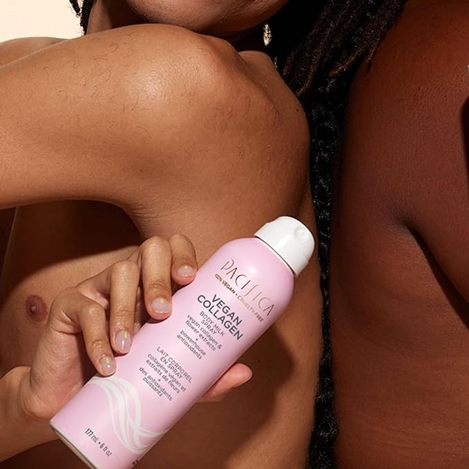 Pacifica Spray Lotion for Body - Vegan Collagen Body Milk Spray – Hydrating Moisturizer Mist Fast-Absorbing Instantly Hydrates & Softens Skin Jasmine & Vanilla Natural Scent Clean Beauty Non-Aerosol-FemmiqueWomen