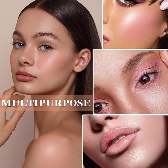 3Pcs 4 Colors Blush Palette,Matte Contour Makeup Blush for Cheeks,Waterproofing Highly Pigmented Face Cheek Blusher with Make Up Brush A11-FemmiqueWomen