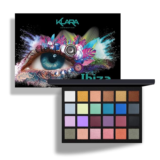 24 Shade Eyeshadow Palette Ibiza glamorous shimmers bold mattes strong pastel tones long lasting full pigment-FemmiqueWomen