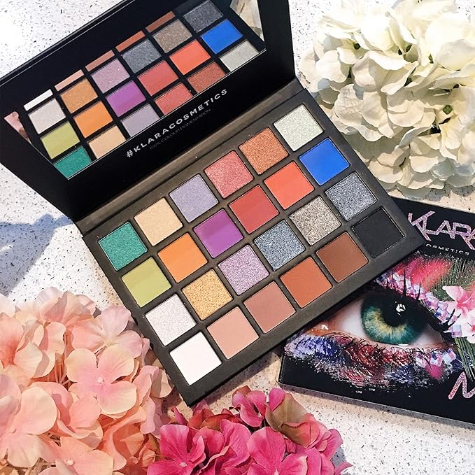 24 Shades Eyeshadow Palette - Festive Luxury Vibrant Bold Full-Color Pigment Long Lasting Matte Shimmer Eye shadow Palette (Malibu)-FemmiqueWomen