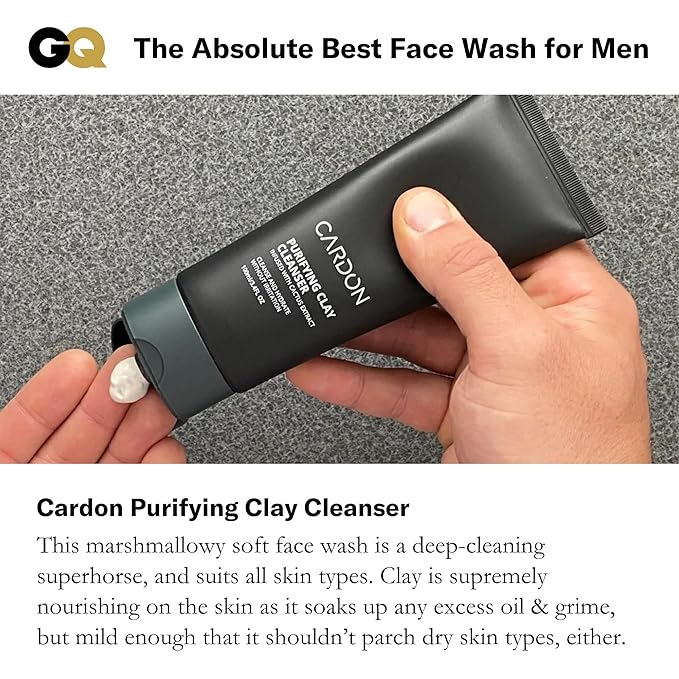 Cardon Men's Deep Pore Cleaning Clay Face Wash, 4x Better Than Charcoal, Oily, Acne-Prone Skin | Korean Premium Skin Care | Remove Face Oil & Dirt, (1 CT)-FemmiqueWomen