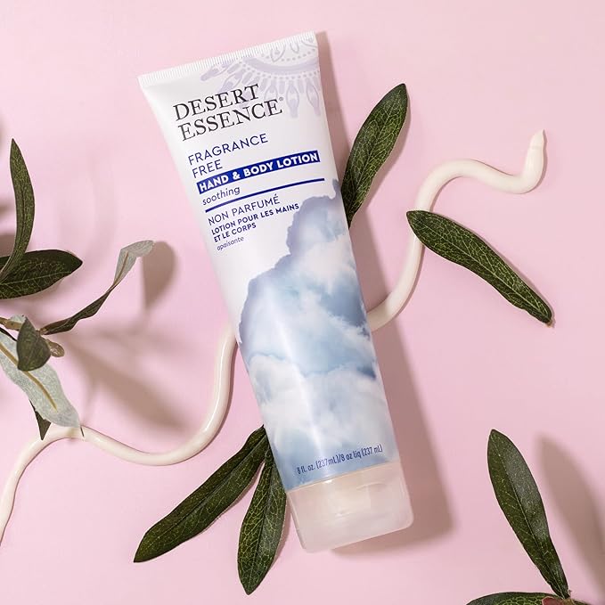 Desert Essence Fragrance Free Hand & Body Lotion - 8 Fl Ounce - Soothing - Aloe Vera - Shea Butter - Green Tea - Coconut Oil - Jojoba Oil-FemmiqueWomen