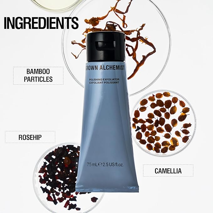 Grown Alchemist Facial Cleanser Set: Polishing Exfoliator (75ml) + Gentle Gel Cleanser (200ml)-FemmiqueWomen