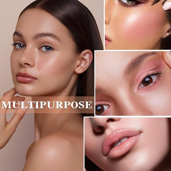 3Pcs 4 Colors Blush Palette,Matte Contour Makeup Blush for Cheeks,Waterproofing Highly Pigmented Face Cheek Blusher with Make Up Brush A1-FemmiqueWomen