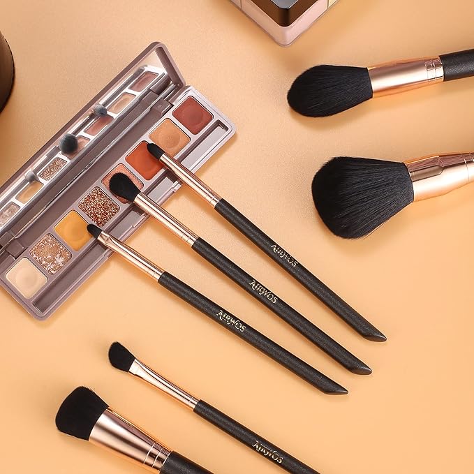 AIRWOS® Makeup Brushes Set Professional 14Pcs Makeup Brushes Pearl Flash Handles Premium Synthetic Foundation Face Powder Brush Blending Eyeshadow Concealers Makeup Brushes MakeUp Brushes with Case-FemmiqueWomen