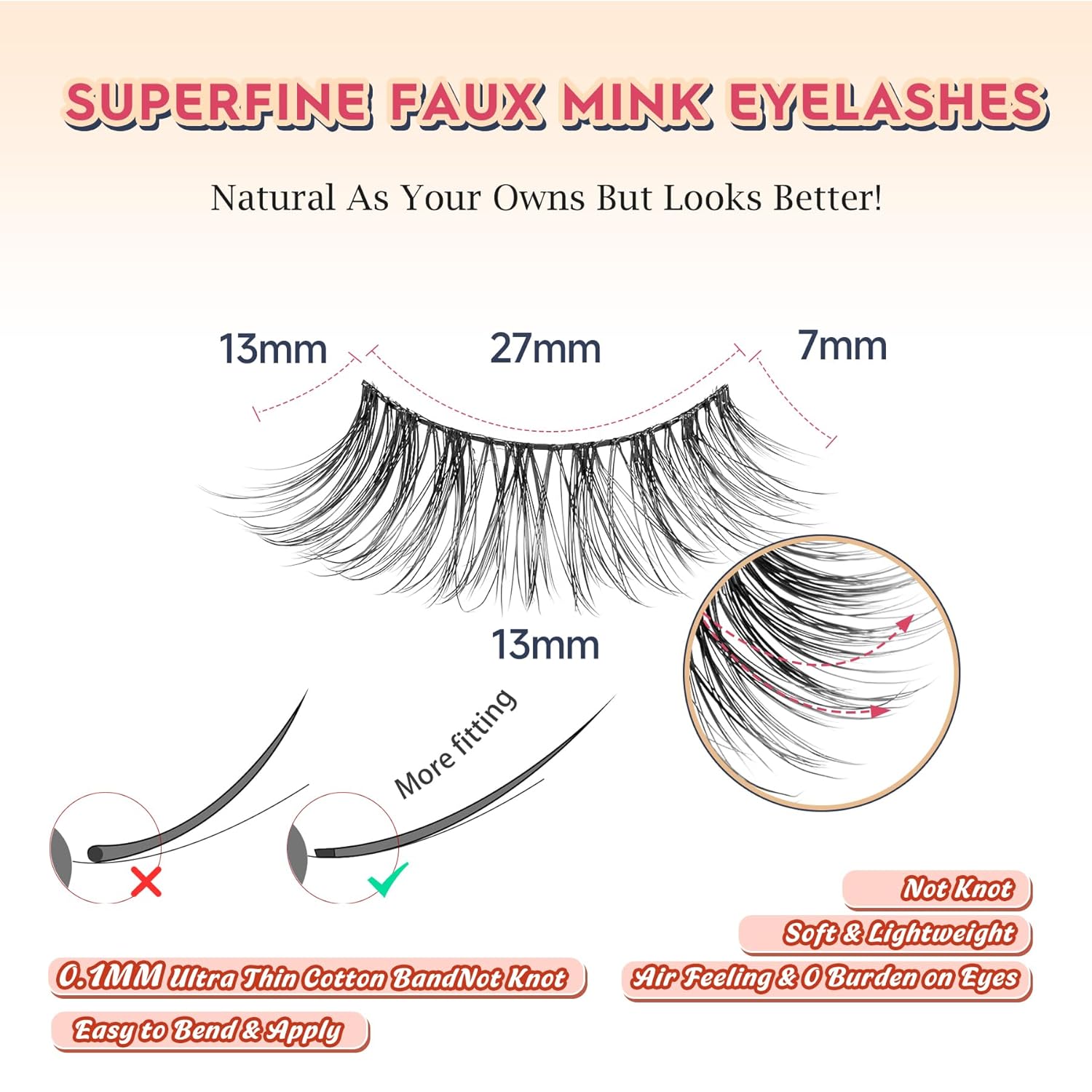 Wispy Cat Eye Lashes False Eyelashes Natural 15MM Strip Eyelashes Thin Band False Lashes 3D Volume Fake Lashes 7 Pair Soft Lash Pack Siligli-FemmiqueWomen