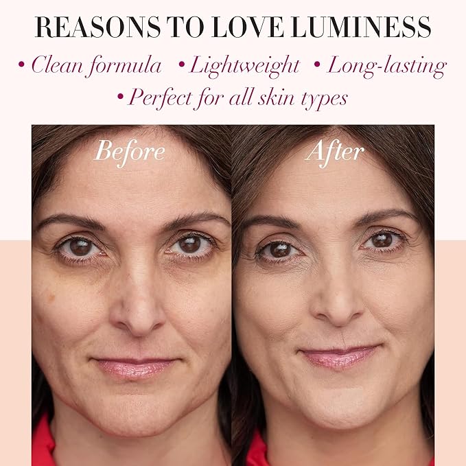 LUMINESS Silk Airbrush Spray Foundation & Buffing Brush Kit – Full Coverage Foundation & Dual-Sided Buffing Brush - Buildable Coverage, Anti-Aging Formula Hydrates & Moisturizes - Neutral Fair-FemmiqueWomen