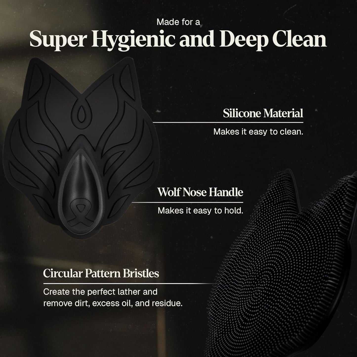 Black Wolf Charcoal Face Wash & Silicone Scrubber Set for Men - Daily Grooming & Hygiene Essentials for Mens Skin Care-FemmiqueWomen