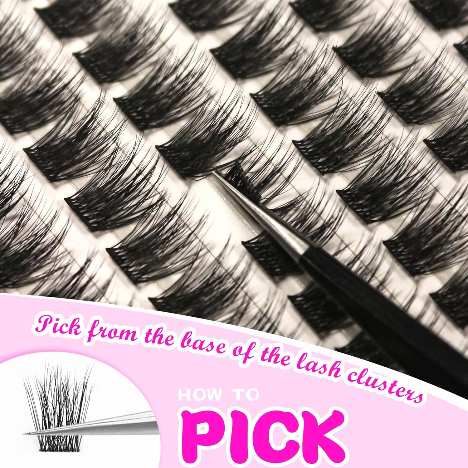 GAQQI Lash Clusters, Cluster Eyelash Extensions 120 Cluster Lashes, Volume Eyelash Clusters 10-14mm, Multilayered 3D Individual Lashes, Soft and Thin Band (3D-GQ01)-FemmiqueWomen