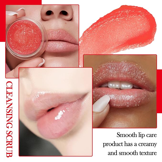 2PCS Strawberry & Orange Conditioning Lip Scrub Kit,Moisturizing Lip Sleeping Mask Long Lasting Hydrating Lip Scrubber Exfoliator Lip Care Products for Men & Women-FemmiqueWomen