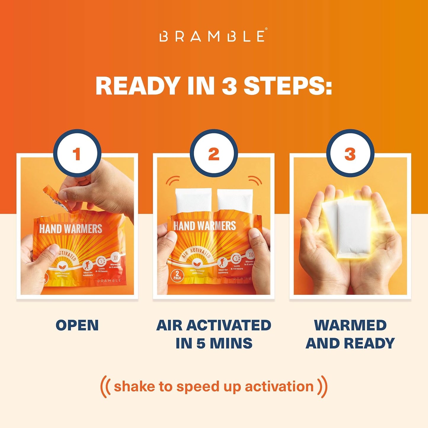 Bramble Hand Warmers Disposable Value Pack (2 Warmers per Pack) Pocket Warmers for Hiking, Outdoor Activities, Skiing - up to 10 Hours of Heat-FemmiqueWomen