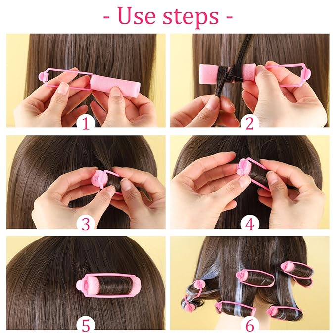 12 Pcs Foam Sponge Hair Rollers 2.4 Inch Hair Curlers to Sleep In Soft Sleep Rollers for Curls Style Heatless Curler Hair Christmas Party Hairstyles-FemmiqueWomen