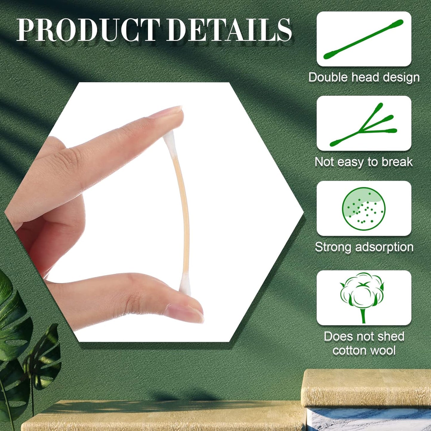 10000 Pcs Double Round Cotton Swabs with Wooden Sticks Bulk Cotton Buds Travel Size Ear Swabs for Ears Makeup Daily Cleaning Pet Care Arts Crafts-FemmiqueWomen