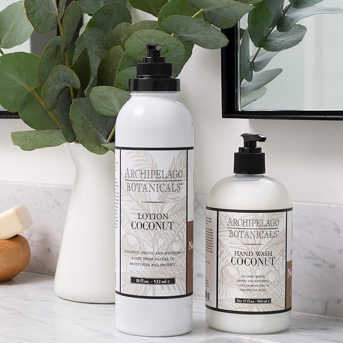 Archipelago Botanicals Coconut Moisturizer, Nourishing Coconut Body Lotion for Hydrated, Vibrant Skin, Paraben Free, Phthalate Free, 18 oz-FemmiqueWomen