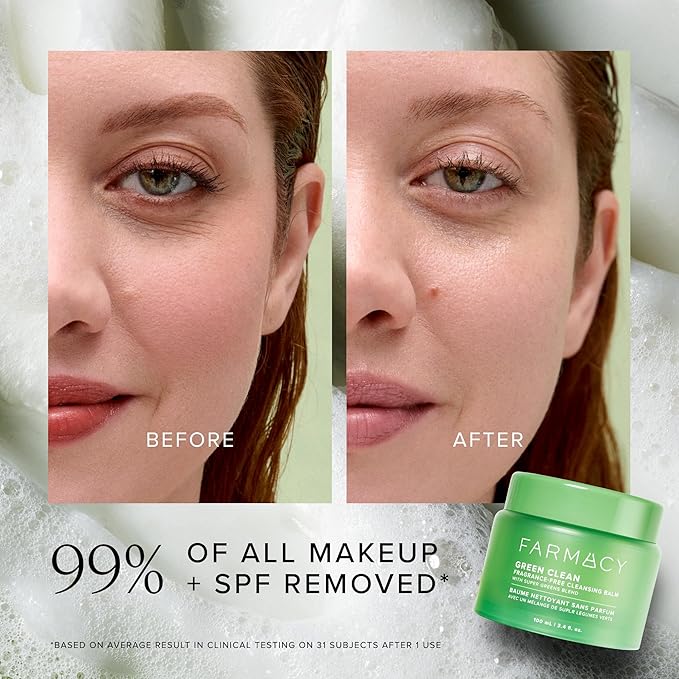 Farmacy Gentle Double Cleanse Skincare Gift Set - Fragrance-Free Gentle Creamy Face Cleanser & Makeup Remover Cleansing Balm - Melts Away Makeup & Helps Promote Healthy Skin (2 Count)-FemmiqueWomen