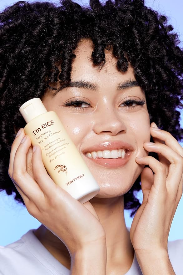 TONYMOLY I’m Rice Exfoliating Enzyme Cleanser – Rice Powder Face Wash & Papaya Enzyme Scrub, Gentle AHA Brightening Mask for Smooth Radiant Skin, 50g-FemmiqueWomen