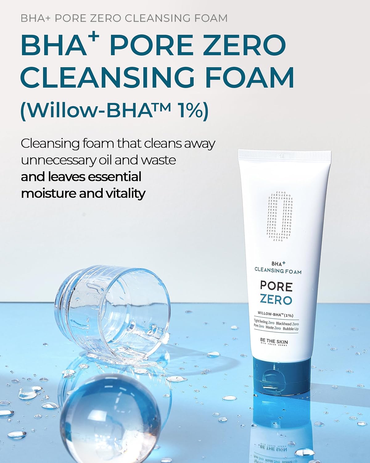 [Be the Skin] BHA+ Pore Zero Cleansing Foam 5.07 fl oz / 150 ml | Face wash cleanser for pore care and sebum control | For sensitive and combination skin-FemmiqueWomen