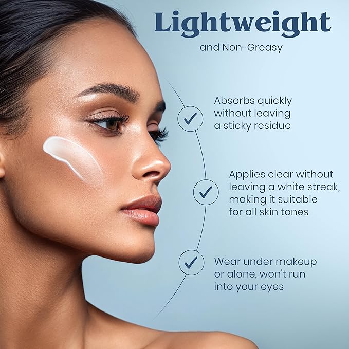 Clear Choice Travel Size Sunscreen for Face SPF 45, Mineral Oil Free Sunblock & Light Moisturizer with Zinc Oxide, Reef-Safe, Broad Spectrum, No White Cast, Dermatologist Recommended 2oz-FemmiqueWomen