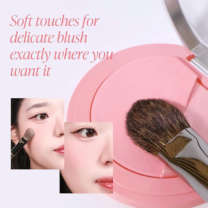 Piccasso 23 Small Blusher Brush – Precise Makeup Brush for Cheeks, Nose, and Chin, Soft Squirrel & Horse Hair for Delicate Application, Detail Face Brush for Daily Use, Korean Professional Beauty Tool-FemmiqueWomen