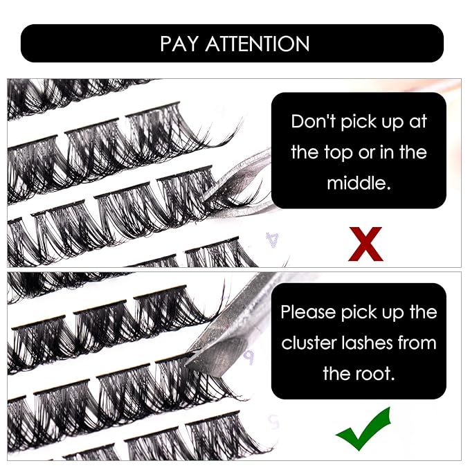 Cluster Lashes 72 Individual Lashes Clusters Eyelash Extensions False Eyelashes DIY Lash Extension Kit Reusable False Eyelashes Natural Look Mix 10-16mm C D Curl-DM01-FemmiqueWomen