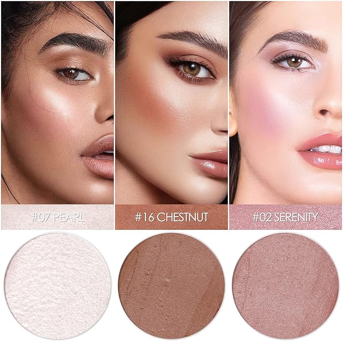 3 Pcs UNIVERSAl Contour Stick Set,Cream Blush & Highlighter Bronzer Pen,Long Lasting & Smooth Natural Face Contouring Illuminator,Professional Makeup Kit for All Skin-FemmiqueWomen