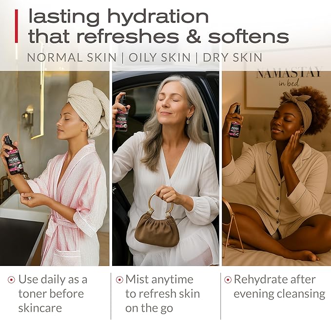 Ella & Eden Organic Rose Water Spray for Face, Hair 4 Fl Oz | USDA Certified 100% Pure Steam Distilled Hexane-Free | Hydrating, Refreshing Facial Mist for All Skin Types-FemmiqueWomen