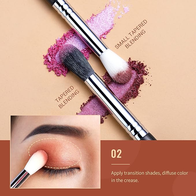 Jessup Eyeshadow Brush Set Professional Eye Blending Brushes for Lid Small Fluffy Soft Eye Brushes 10pcs, T331-FemmiqueWomen
