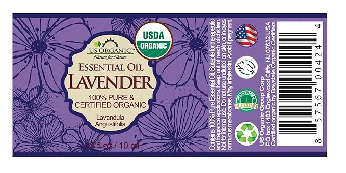 US Organic 100% Pure Lavender Essential Oil, Directly sourced from Bulgaria, USDA Certified Organic, Undiluted, for Diffuser, Humidifier, Massage, Skin, Hair Care, Non GMO, 10 ml-FemmiqueWomen
