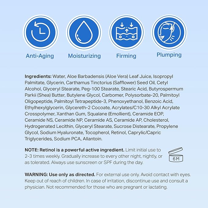 HYDRONOVA Anti-Aging Moisturizer Face Cream and Tighten and Lift Neck Cream - Facial Moisturizer for Women - Skin-Firming Wrinkle Formula with Retinol - PM Moisturizer for Face, Neck and Décolleté-FemmiqueWomen