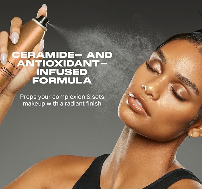 Morphe Jumbo Continuous Prep & Set Face Mist - Hydrating Setting Spray for Makeup & Skin Prep - Enriched with Ceramides and Antioxidants for a Radiant Finish (6.5 oz)-FemmiqueWomen