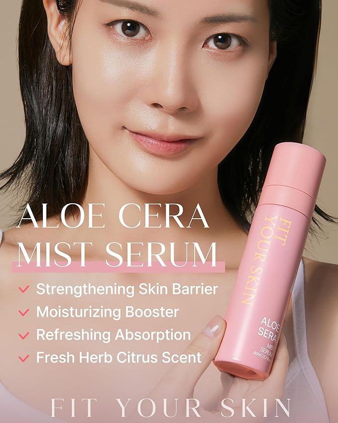 Aloe Cera Mist Serum - Vegan Hydrating Face Spray with Aloe Vera and Ceramide for Rough and Dry Skin - Refreshing & Hydrating Facial Mist - Fresh Herb Citrus Scent, 2.7 fl.oz.-FemmiqueWomen