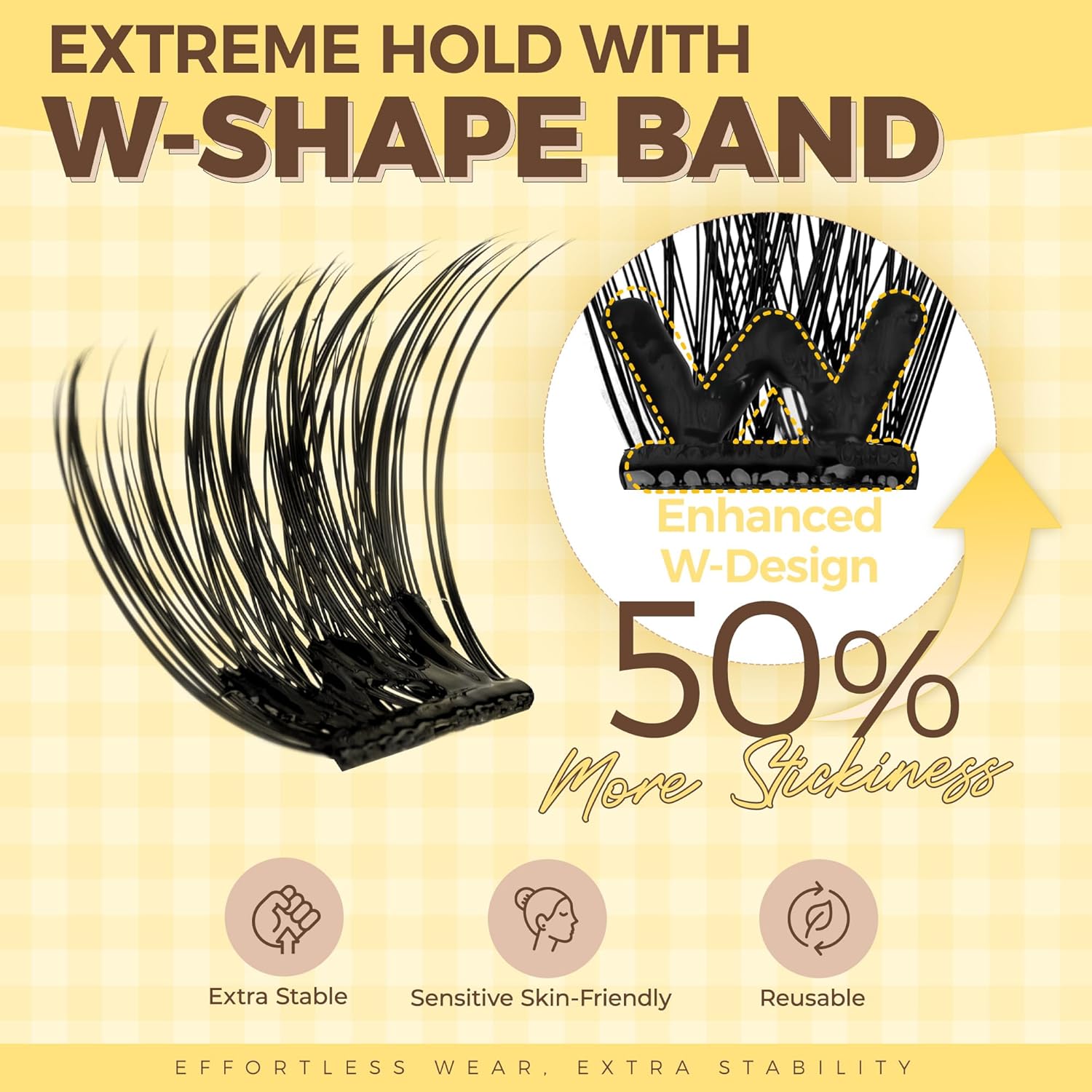 PopUp Self Adhesive Eyelashes Clusters, Press On Lashes Pre Glued Eyelash Extension Kit with Lash Tweezer,10-16mm No Glue No Remover Needed Self Adhesive Lashes Clusters ZNF23-D-FemmiqueWomen