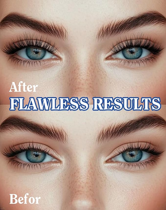 Lashes Volume False Eyelashes Wispy Natural Look Everyday Flared Strip EyeLash Fluffy Lash Long Soft Round-Eye Pack 16MM 7 Pairs D89-FemmiqueWomen