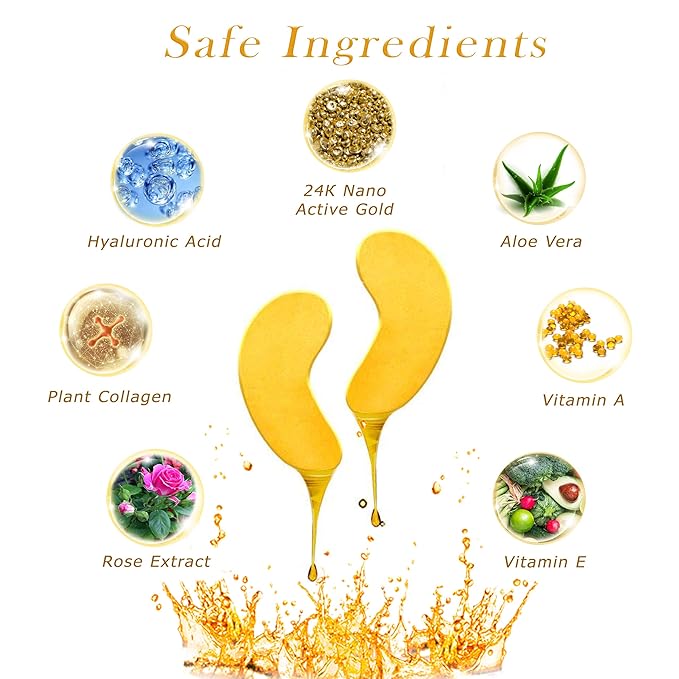 24K Gold Under Eye Patches Eye Masks For Dark Circles And Puffiness with anti-aging effect 20 pairs 40 pcs [medbeauty]-FemmiqueWomen