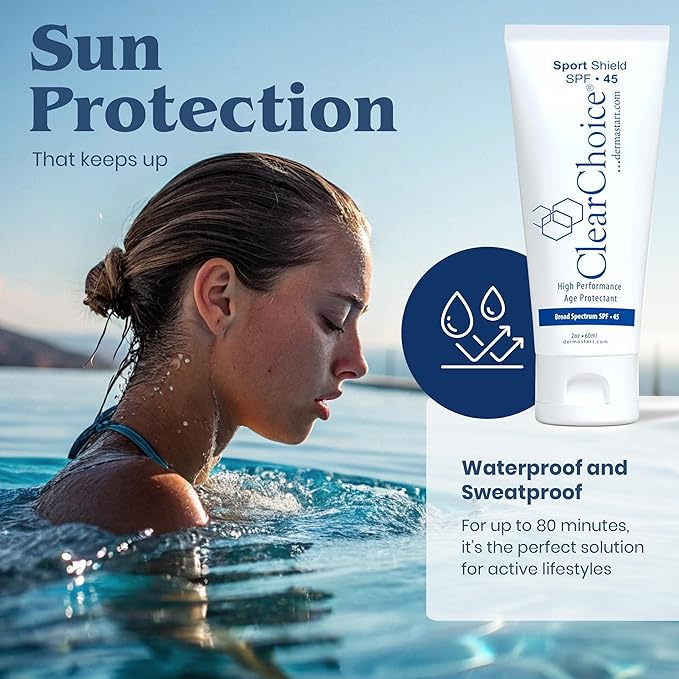 Clear Choice Travel Size Sunscreen for Face SPF 45, Mineral Oil Free Sunblock & Light Moisturizer with Zinc Oxide, Reef-Safe, Broad Spectrum, No White Cast, Dermatologist Recommended 2oz-FemmiqueWomen