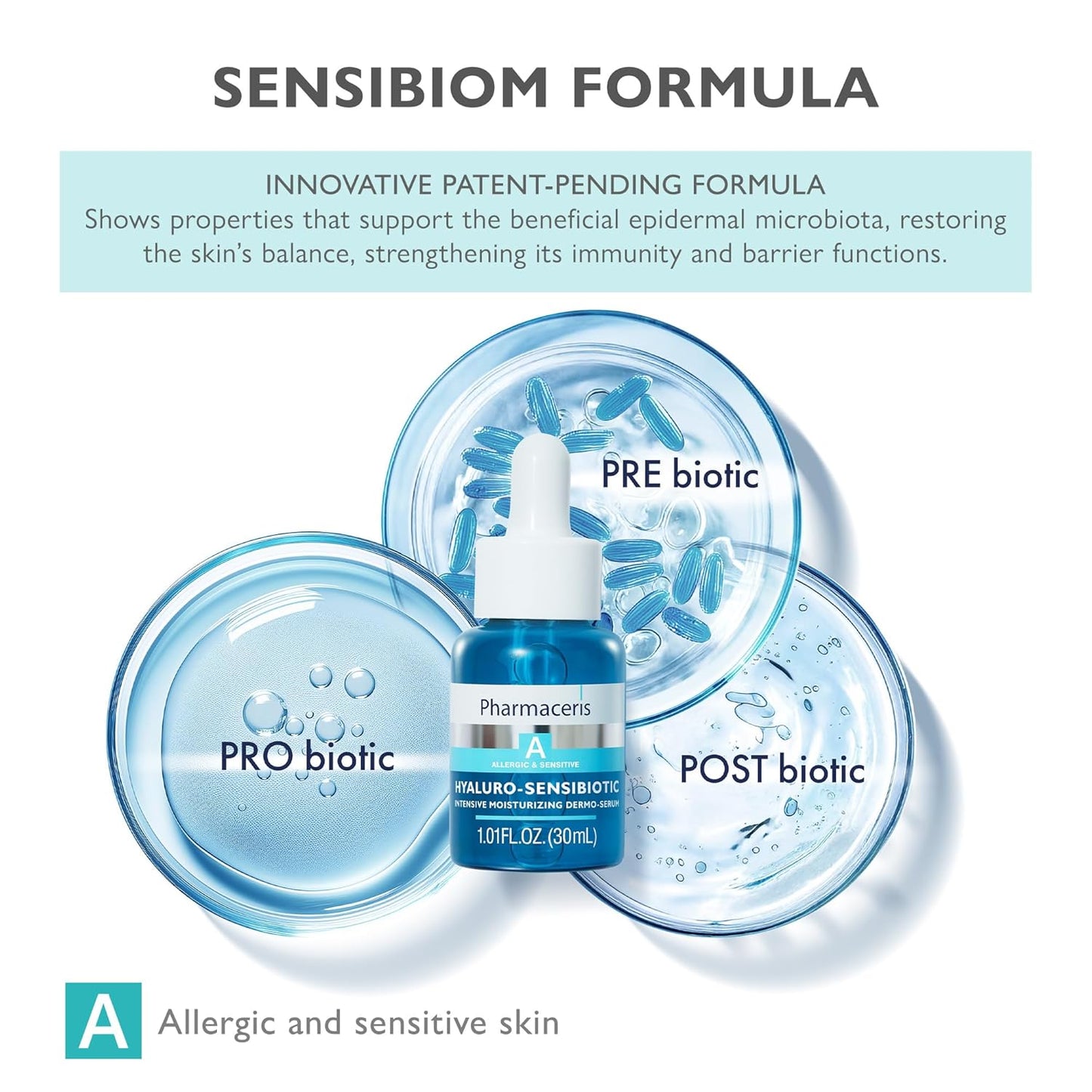 Intensive Moisturizing Serum - Instant Hydration Hyaluronic Acid, Prebiotic & Niacinamide Light Weight Moisturizer for Glow Skin, HYALURO-SENSIBIOTIC-FemmiqueWomen