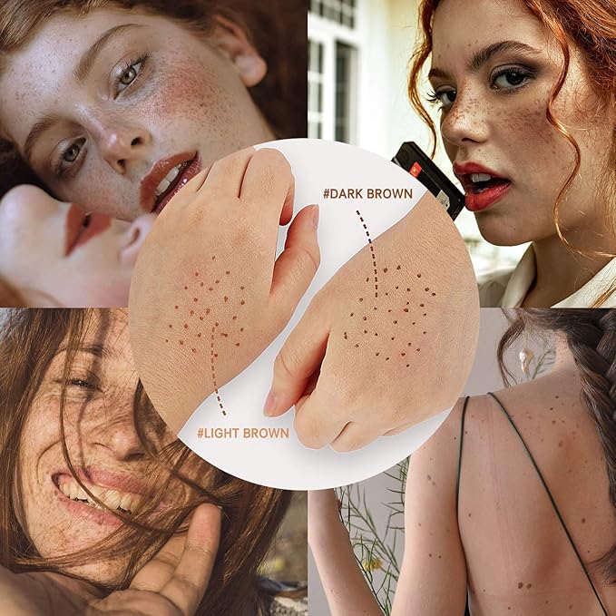 2 Pcs Freckle Pens, Natural Lifelike Freckles Makeup Tool - Dark Brown + Light Brown-FemmiqueWomen