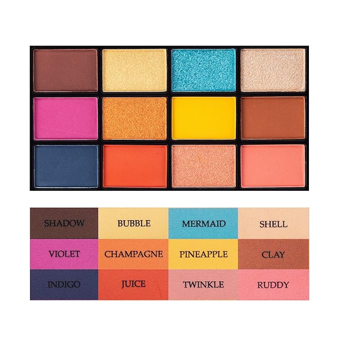 12 Colors Eyeshadow Palette Makeup Shades Nude Matte Shimmer Glitter Pigment, Pro Long Lasting&Waterproof Highlighting Makeup Palette,Ideal Gift(Garden Club)-FemmiqueWomen