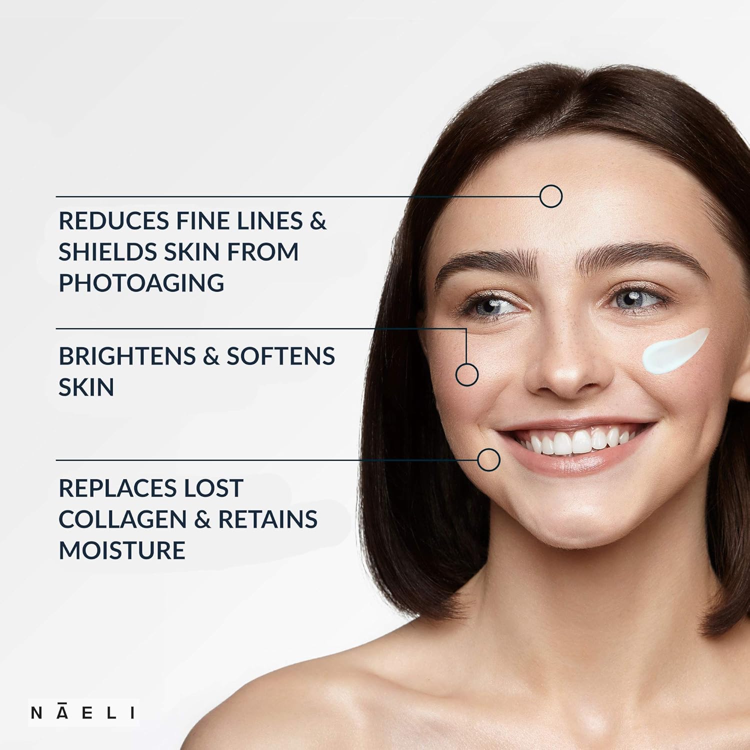 NAELI Face Moisturizer with SPF 30, Anti Aging Collagen & Peptide Cream, Reduces Wrinkles - Lightweight Skin Hydration with Hyaluronic Acid, Paraben Free & Non-Comedogenic Sunscreen, 3.4 oz-FemmiqueWomen
