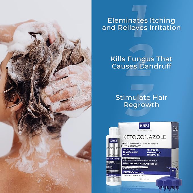 Anti Dandruff Shampoo for Men & Women | Extra Strength Medicated Shampoo with 2% Salicylic Acid and Tea Tree Oil for Itchy, Dry Scalp, Flakes and Build-Up | Sulfate Free 200ml-FemmiqueWomen