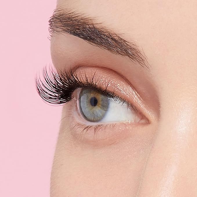 KISS imPRESS Falsies Press On Self Adhesive Eyelashes, 12mm-14mm Natural Volume Press On Lashes, Black, No Glue Needed, Invisible Band, 20 Lash Clusters & Non-Stick Applicator - Natural-FemmiqueWomen