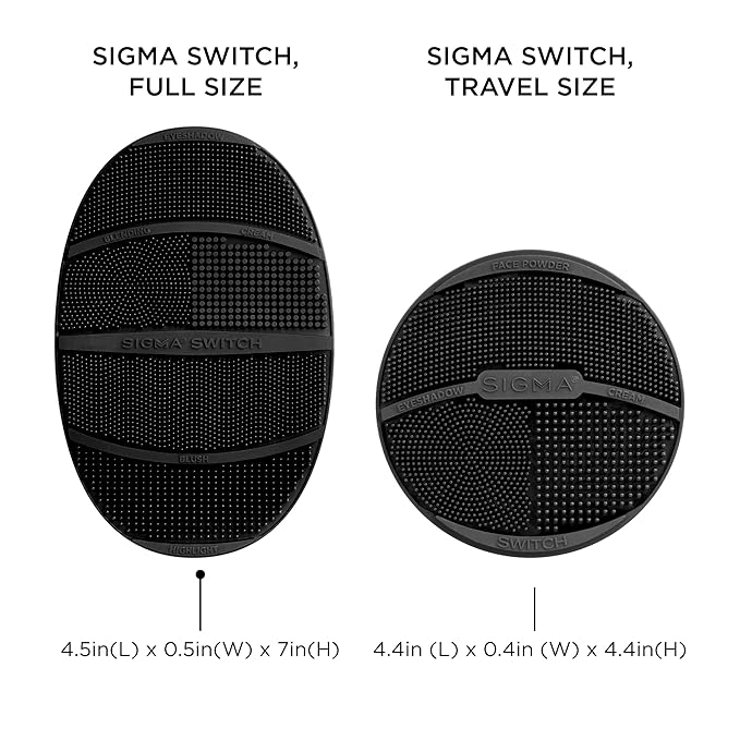 Sigma Switch by Sigma Beauty – Silicone Makeup Brush Cleaner for Switching Shades and Pigments, Switch Cleaning Mat for Superior Makeup Brush Cleaning Mid-Application (Travel Size)-FemmiqueWomen