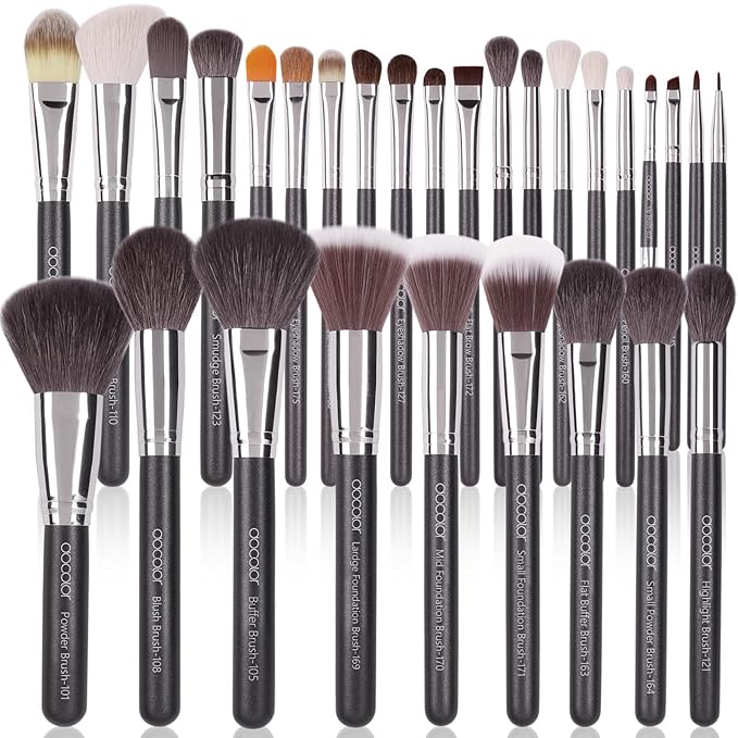 Docolor Professional Makeup Brush Set 29Pcs Makeup Brushes Valentines Day Gifts Premium Goat Synthetic Fiber Foundation Face Powder Blush Concealer Eyeshadows Make Up Brushes with PU Leather Case-FemmiqueWomen