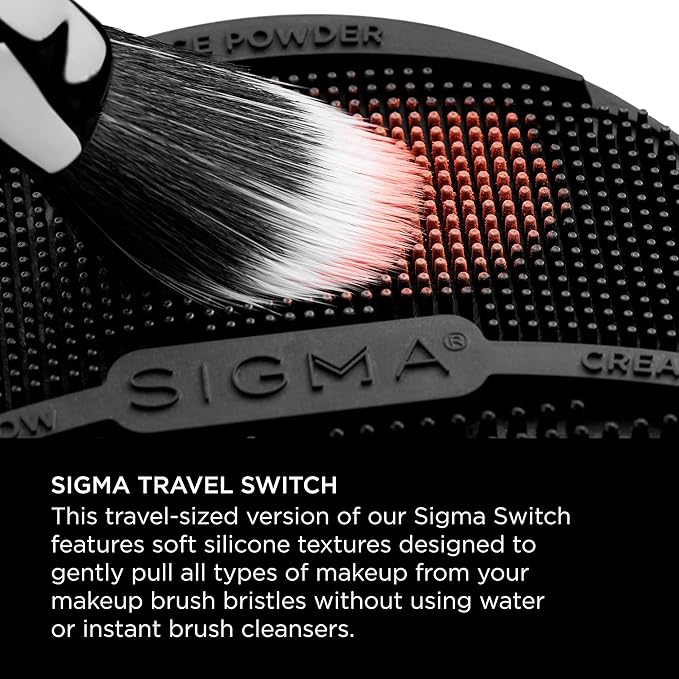 Sigma Switch by Sigma Beauty – Silicone Makeup Brush Cleaner for Switching Shades and Pigments, Switch Cleaning Mat for Superior Makeup Brush Cleaning Mid-Application (Travel Size)-FemmiqueWomen