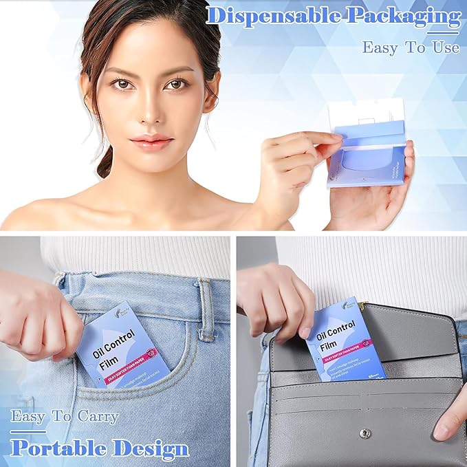 Great Absorbent Oil Blotting Sheets for Face - 10% Larger Oil Control Film 50 Sheets- High-Performance, Makeup Friendly Blotting Paper for Oily Skin, Tear-proof Oil Absorbing Tissues-FemmiqueWomen