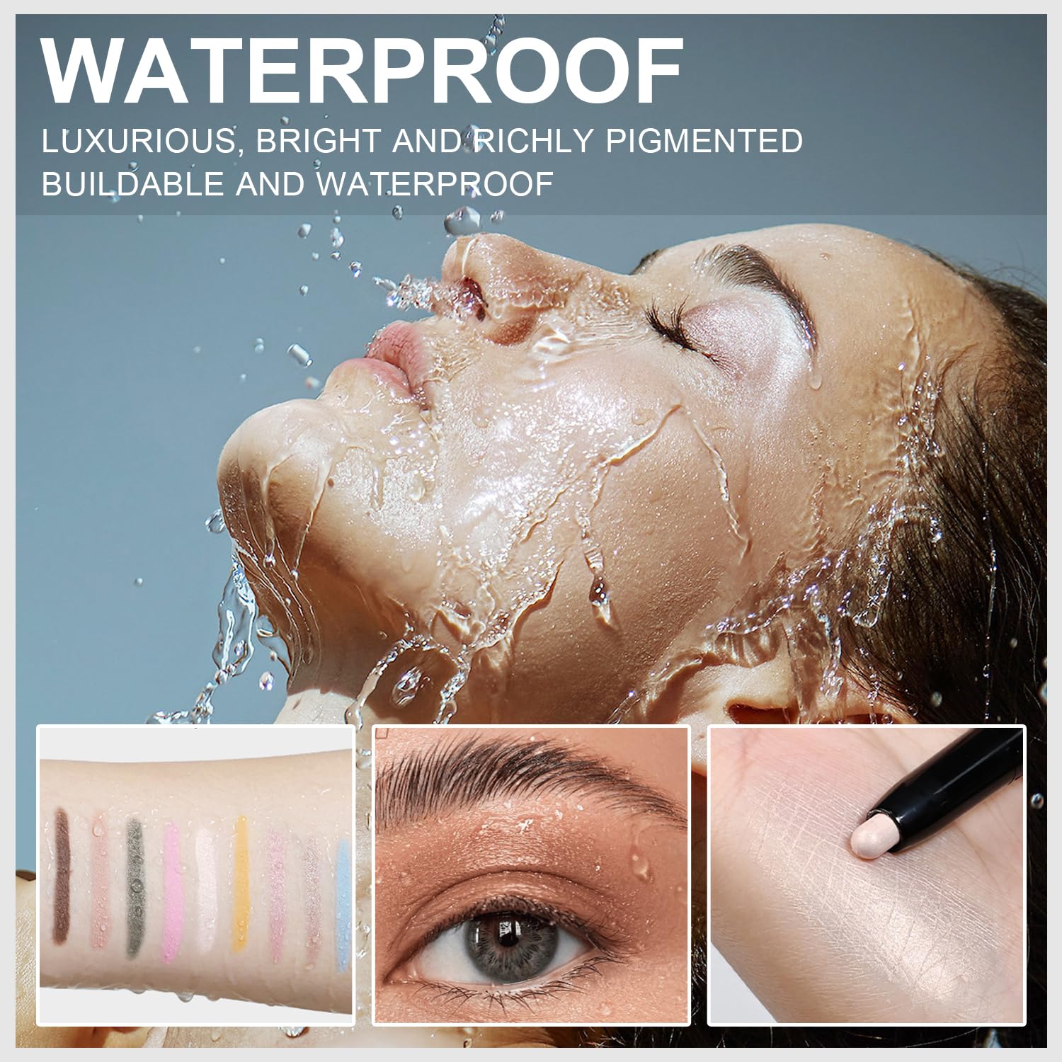 3PCS Eyeshadow Stick, Shimmer and Matte Cream Eye Shadow Brightener Sticks Eyeliner Pencil Crayon, Waterproof Long Lasting Eye Highlighter Stick Makeup (02+03+05)-FemmiqueWomen