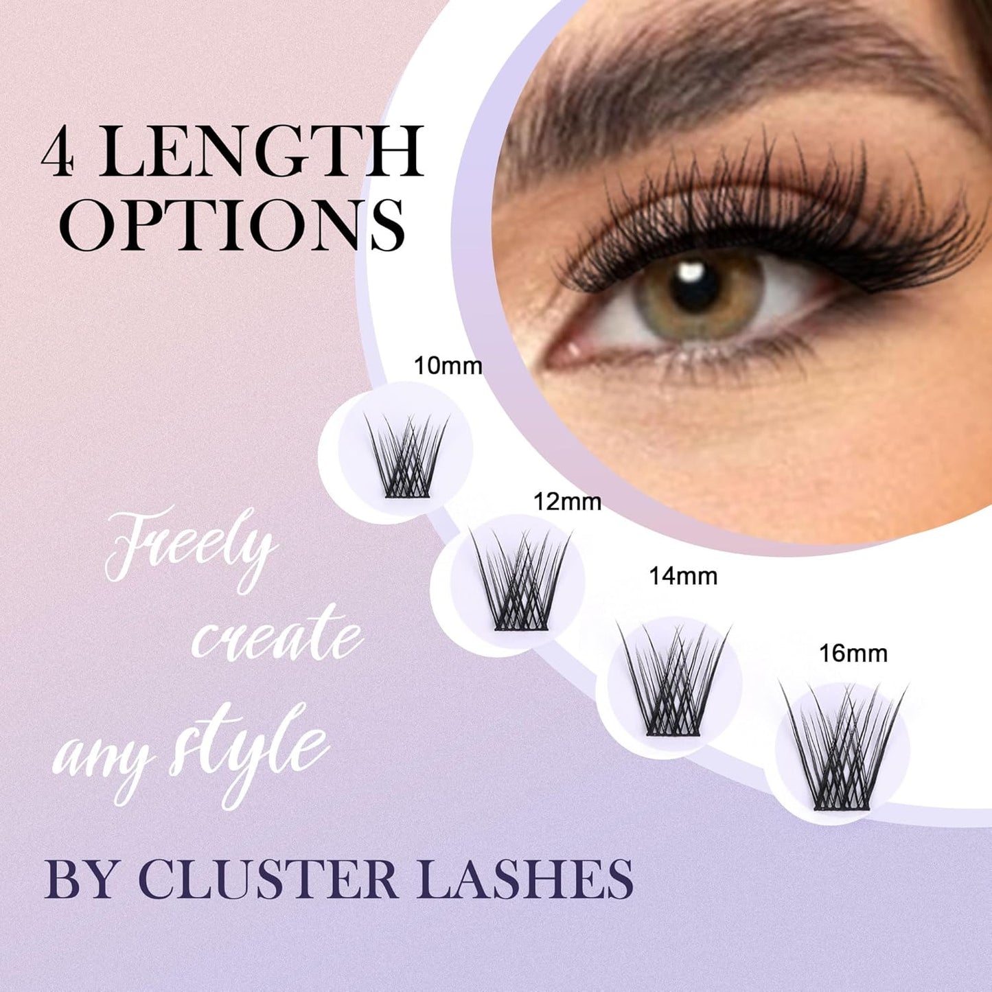 GAQQI Lash Clusters, Eyelash Cluster C Curl 10mm Cluster lashes, Individual Lashes 168pcs False Eyelashes Wispy Cluster Eyelash Extensions (GQ03, C Curl, 10mm)-FemmiqueWomen